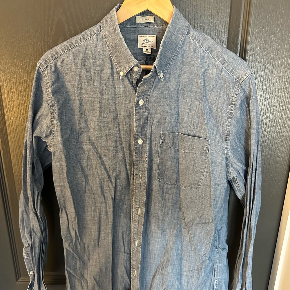 J. Crew Men's Blue Chambray Shirt